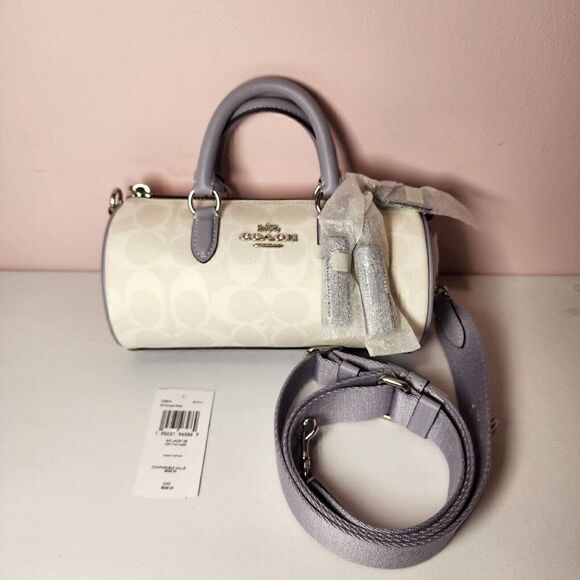 NWT Coach CB874 Lacey Crossbody In Signature Canvas Chalk Mist Purple - Picture 1 of 8